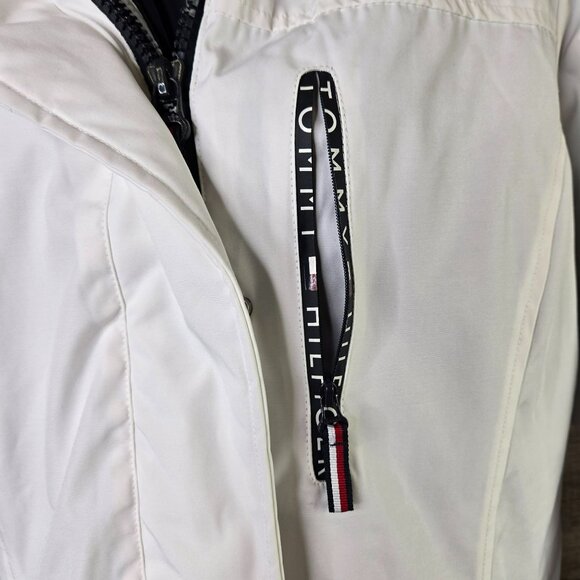 Tommy Hilfiger Womens Sz LG 3-in-1 Systems All Weather Jacket White Navy Coat - Picture 8 of 15